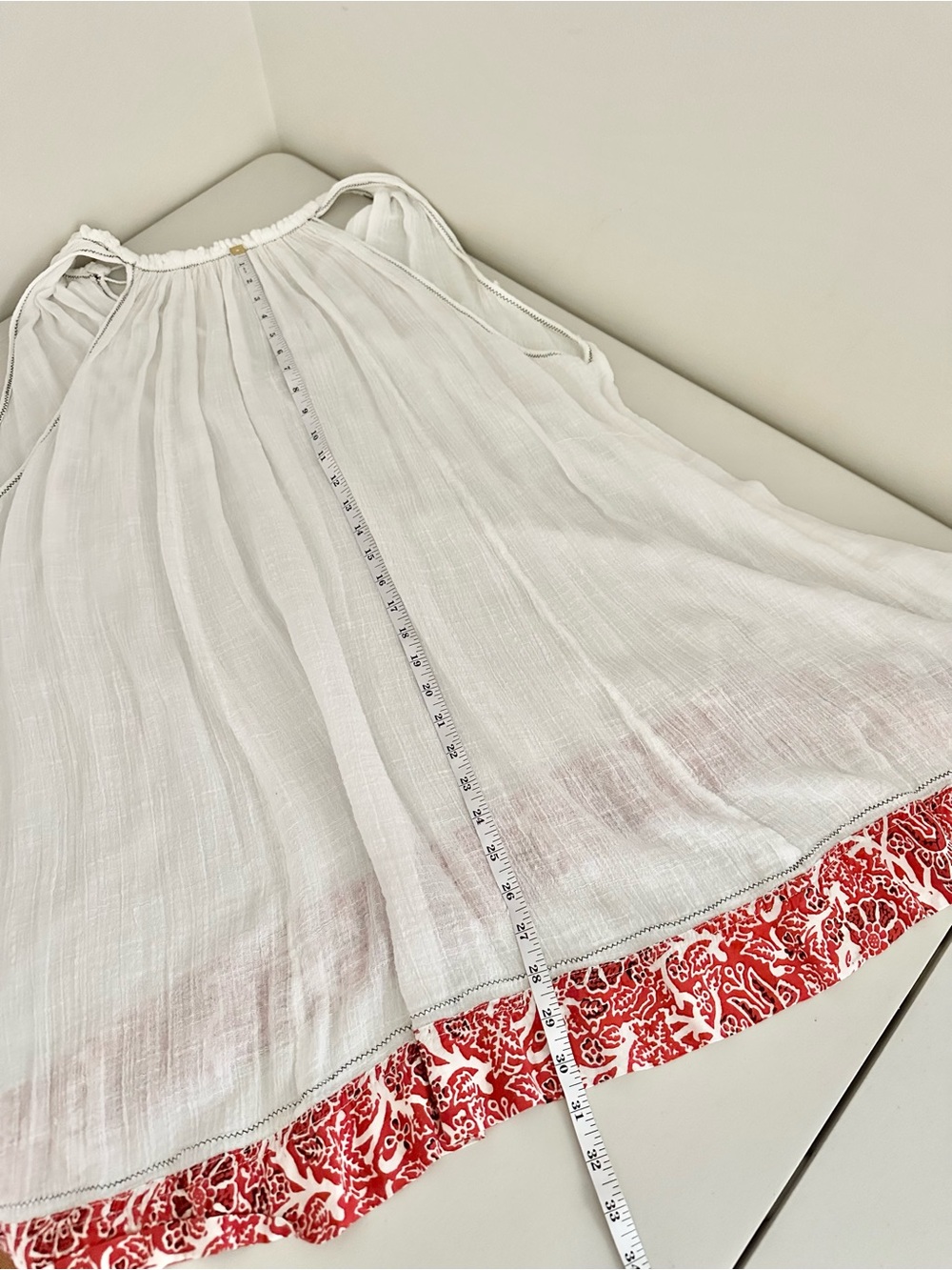 Free People White Gauze Boho Tunic Dress Medium Festival Beach ResortWear - Picture 10 of 10